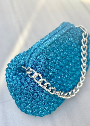 metal zincir detay burslu clutch çanta - Görsel 7