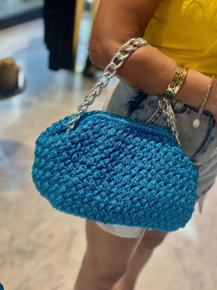 metal zincir detay burslu clutch çanta - Görsel 5