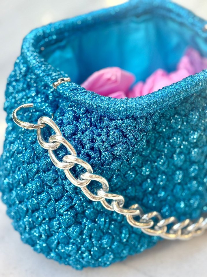 metal zincir detay burslu clutch çanta - Görsel 3