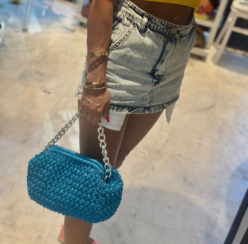 metal zincir detay burslu clutch çanta - Görsel 4