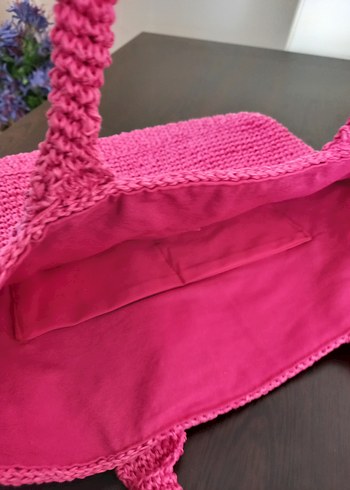 fuşya kağıt ip teddy çanta - Görsel 5