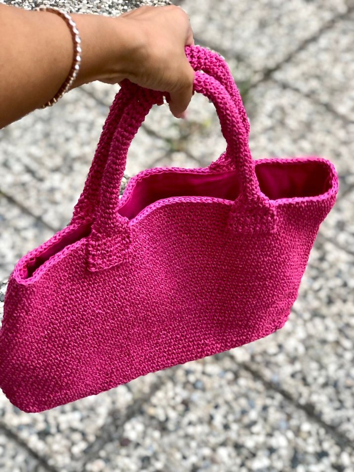 fuşya kağıt ip teddy çanta - Görsel 2