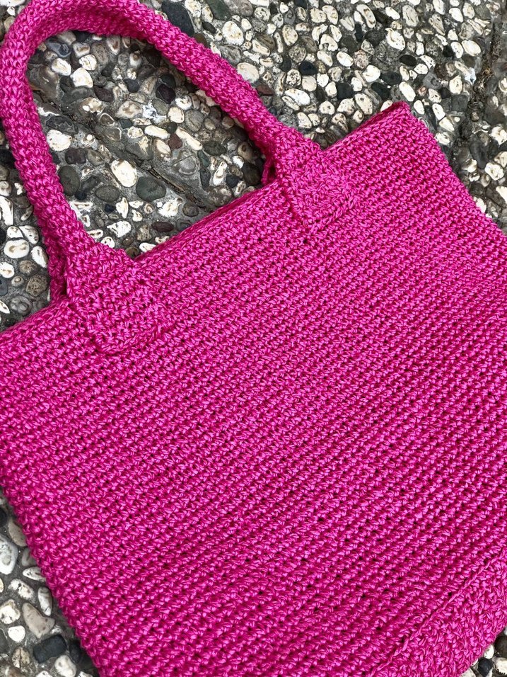 fuşya kağıt ip teddy çanta - Görsel 4