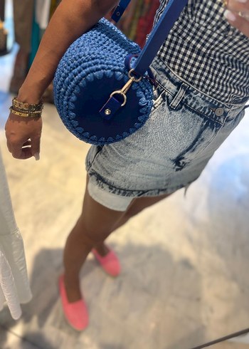 Deri aksesuar fermuarlı macarone çanta - Görsel 5