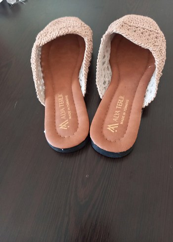 Kadın Bohem Örgü Kahverengi Terlik - Görsel 5