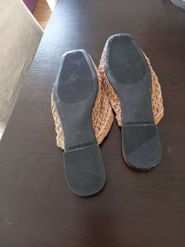 Kadın Bohem Örgü Kahverengi Terlik - Görsel 4