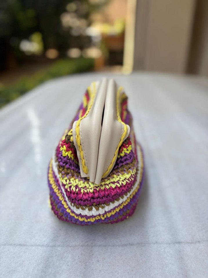 Deri gizli burs tasarım clutch çanta - Görsel 4