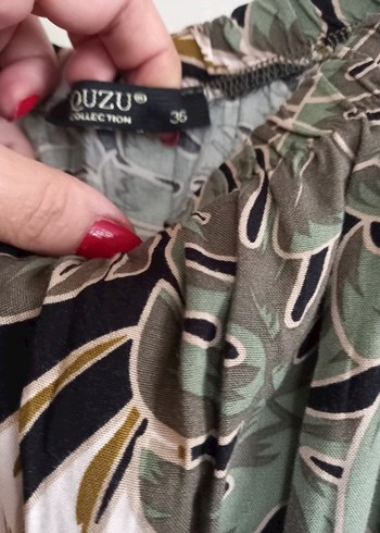 QUZU marka desenli yazlık elbise  - Görsel 6