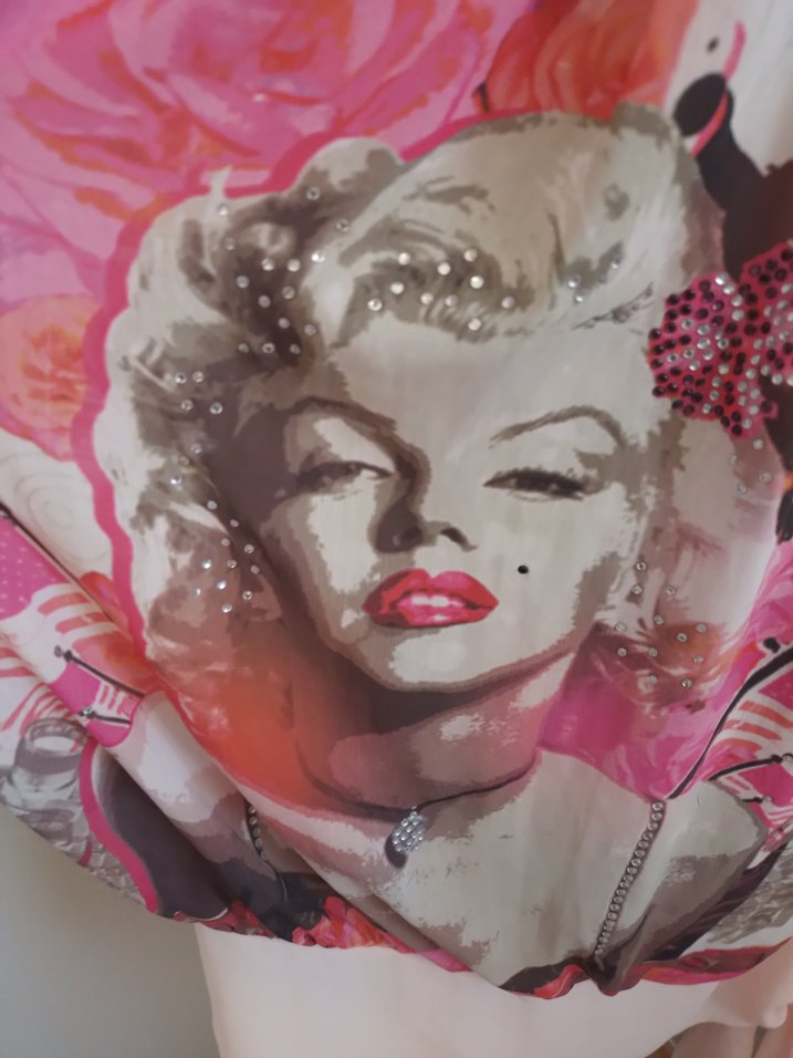 Pembe Desenli sifon y2k elbise - Görsel 2