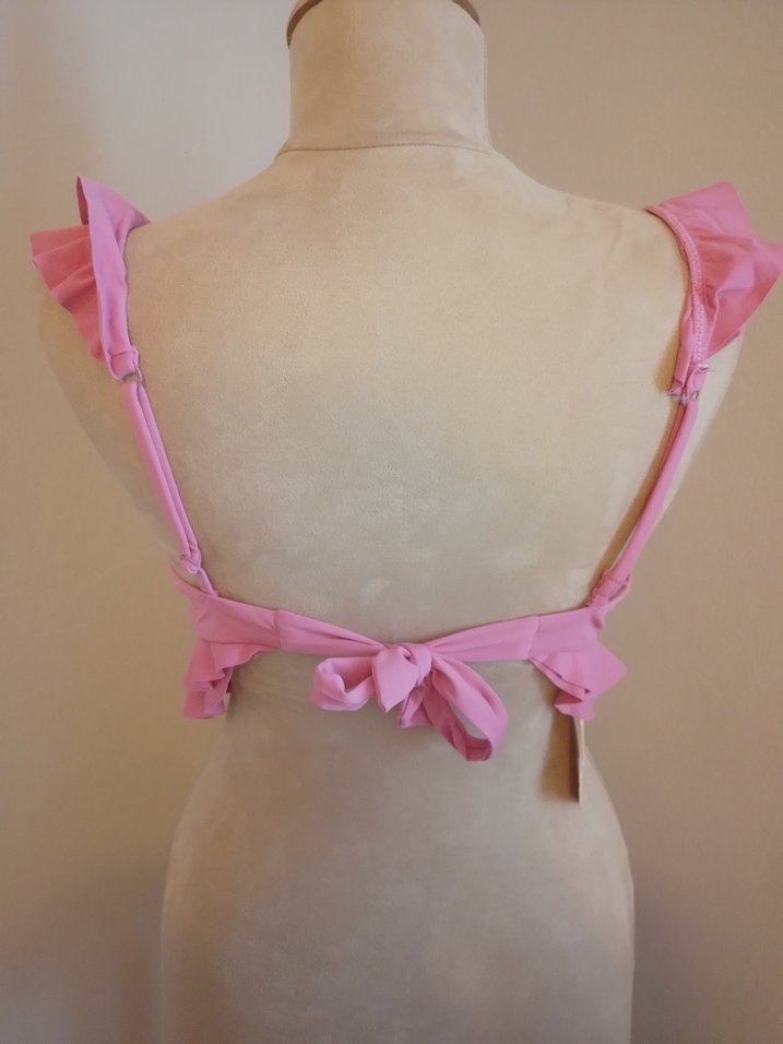 Pembe Fırfırlı bikini ust - Görsel 2