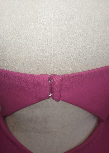 Pembe V Yaka Uzun Kollu Kalem Elbise - Görsel 2