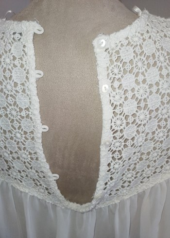 Dantel Detaylı Beyaz Kadın Bluz - Görsel 2