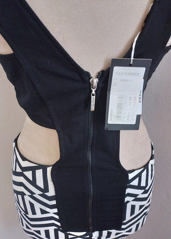 Kadın Zebra Desenli Mini Elbise - Görsel 3