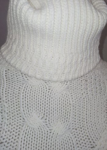 Beyaz Boğazlı Örgü Mini elbise - Görsel 2