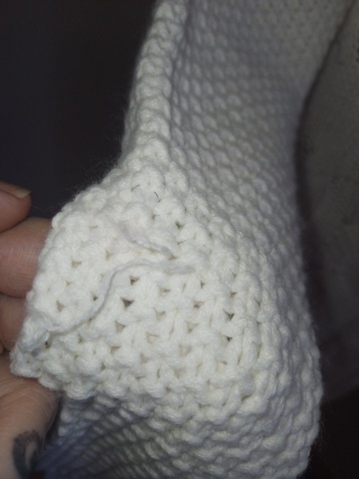 Beyaz Boğazlı Örgü Mini elbise - Görsel 3