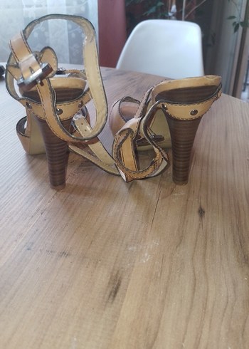 camel Kadın Platform Topuklu Sandalet - Görsel 5