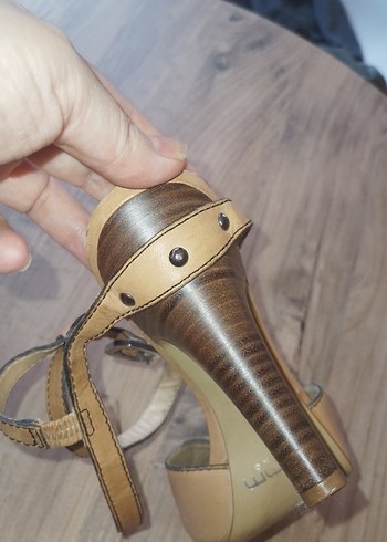 camel Kadın Platform Topuklu Sandalet - Görsel 6