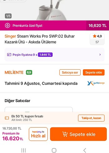 Beden Ayarlanabilir Buharlı Askıli utu