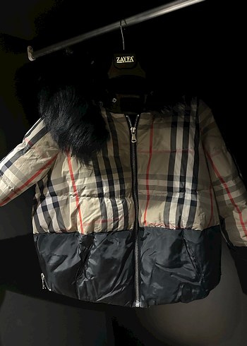 Kürk Detaylı Kısa Kareli Kadın Mont - Görsel 3