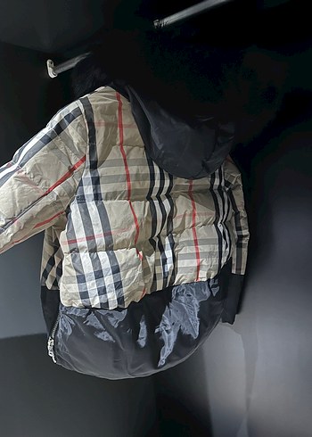 Kürk Detaylı Kısa Kareli Kadın Mont - Görsel 5