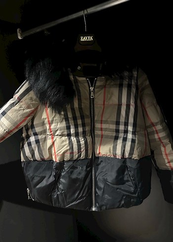 Kürk Detaylı Kısa Kareli Kadın Mont - Görsel 4