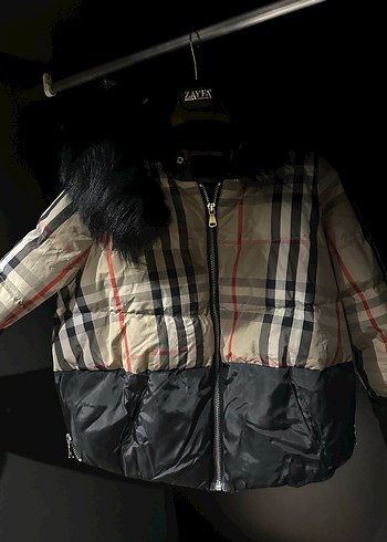 Kürk Detaylı Kısa Kareli Kadın Mont - Görsel 2