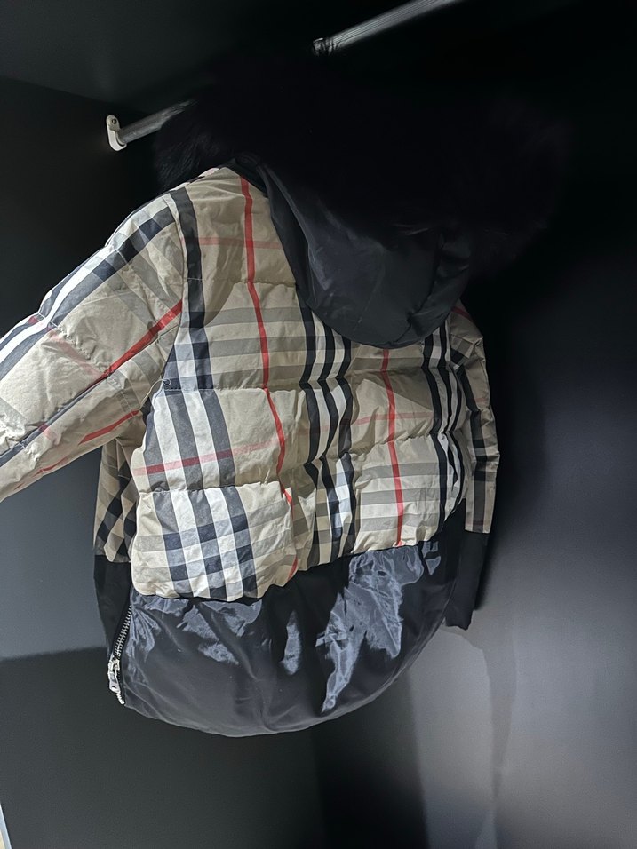 Kürk Detaylı Kısa Kareli Kadın Mont - Görsel 5