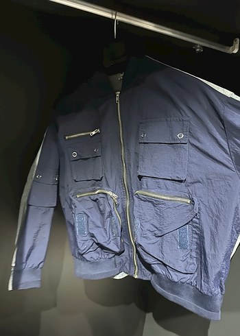 Kadın Lacivert Fermuarlı Denim Ceket - Görsel 4