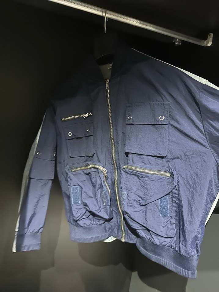 Kadın Lacivert Fermuarlı Denim Ceket - Görsel 4