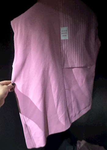 Pembe Düğmeli Kolsuz Midi Blazer - Görsel 4