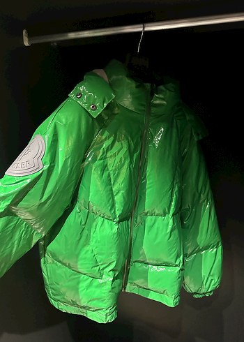 Parlak Yeşil Fermuarlı Kadın Kışlık Ceket - Görsel 2