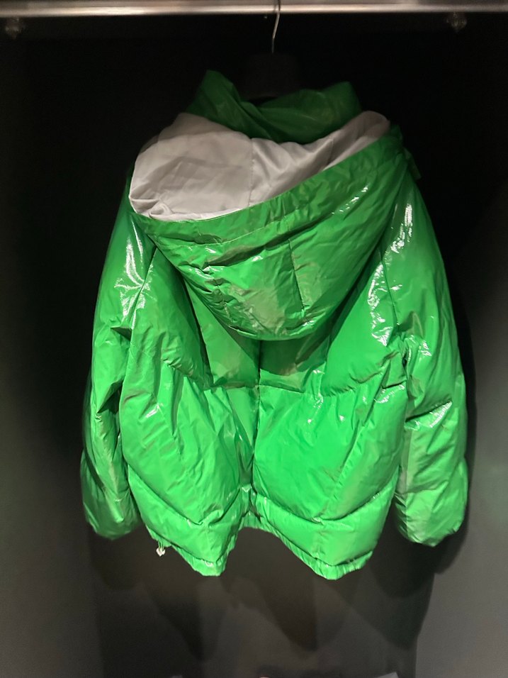 Parlak Yeşil Fermuarlı Kadın Kışlık Ceket - Görsel 3