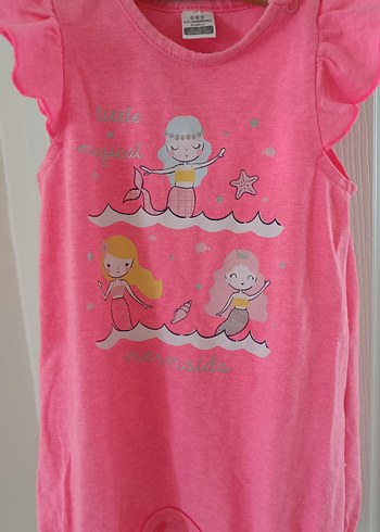 3 Ay Beden Pembe Desenli Örgü Bebek Kız Tulum