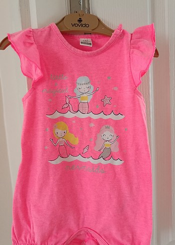 Pembe Desenli Örgü Bebek Kız Tulum