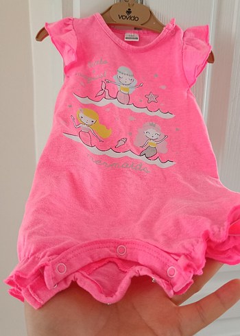 LC Waikiki Pembe Desenli Örgü Bebek Kız Tulum