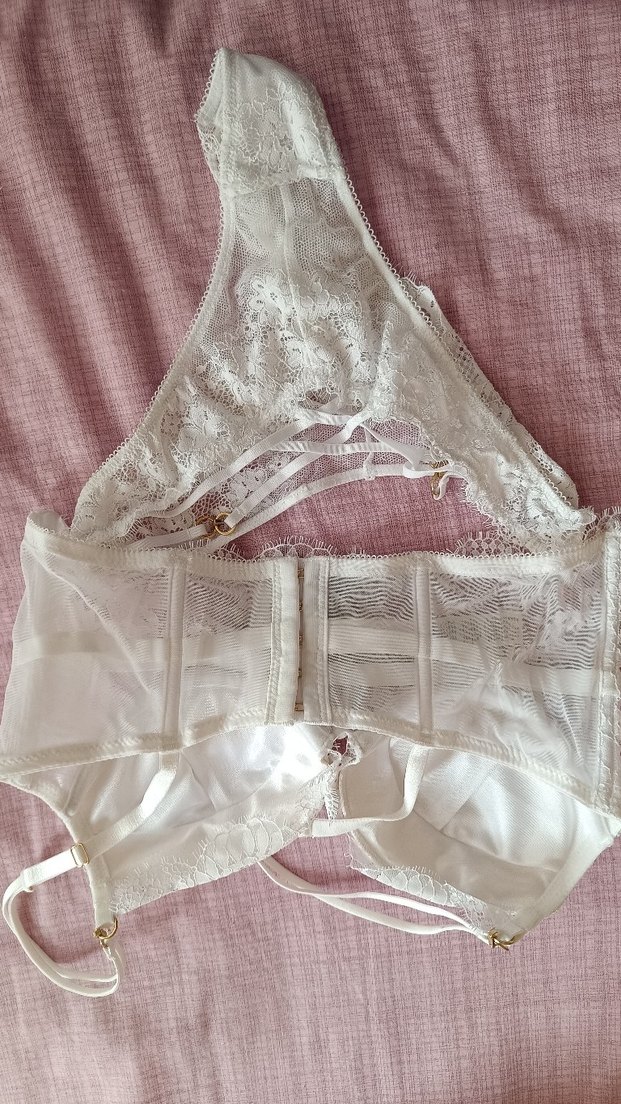 İşlemeli Beyaz Bohem Sütyen Takımı - Görsel 3