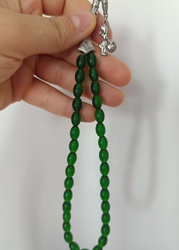 Yeşil Mat kehribar Erkek Tesbih - Görsel 3