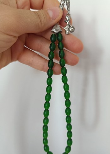 Yeşil Mat kehribar Erkek Tesbih - Görsel 2