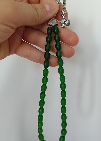 Yeşil Mat kehribar Erkek Tesbih - Görsel 4