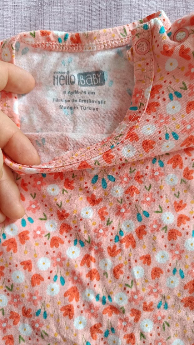 Düğmeli Pembe Bebek Kız Tulum - Görsel 5