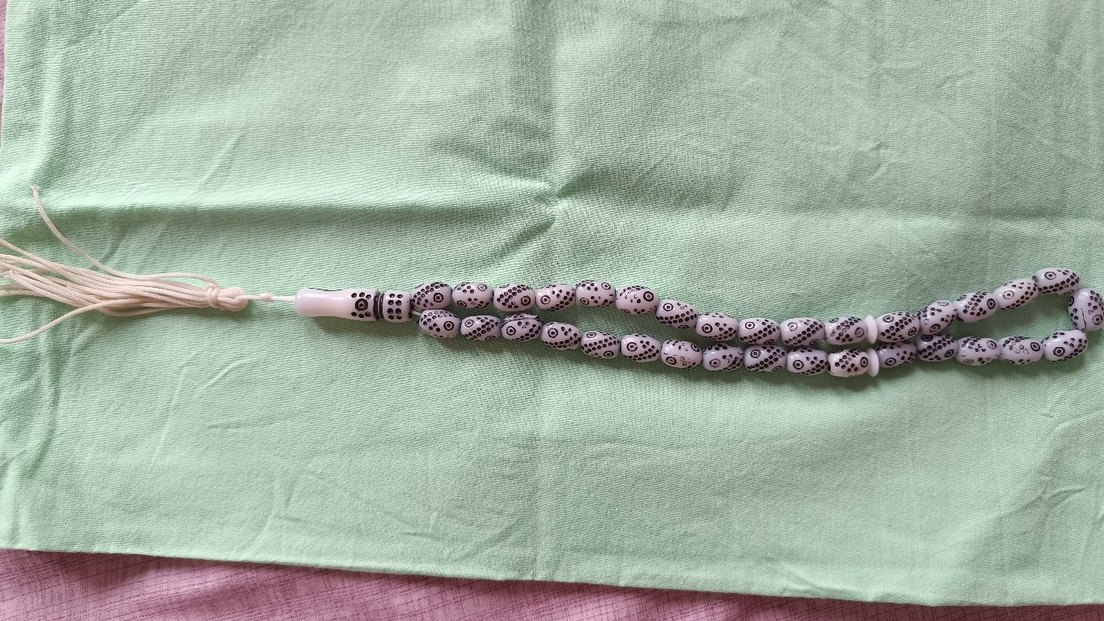 Beyaz Bohem Tarz Erkek Tesbih - Görsel 2