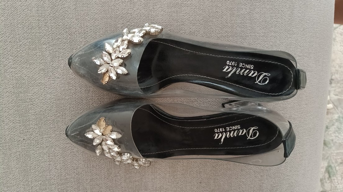 Gri Sequinsli Yüksek Topuklu Kadın Abiye Ayakkabı - Görsel 4