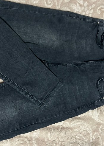 27 Beden Füme Düğmeli Kadın Denim Jean