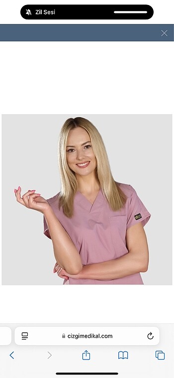 xs Beden Çizgi medikal gül kurusu scrubs