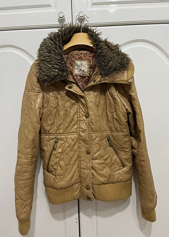 Kahverengi Kürklü Deri Kadın Ceket - Görsel 3