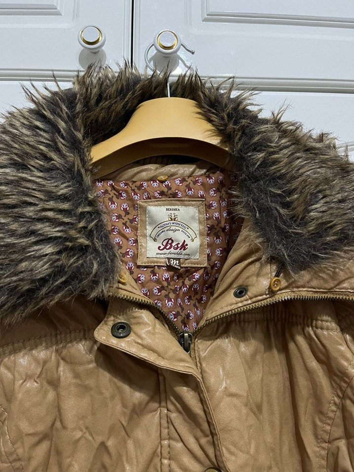 Kahverengi Kürklü Deri Kadın Ceket - Görsel 2