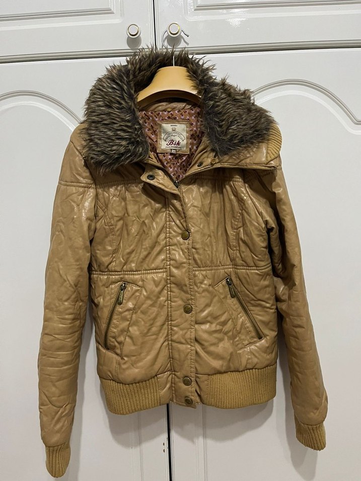 Kahverengi Kürklü Deri Kadın Ceket - Görsel 3