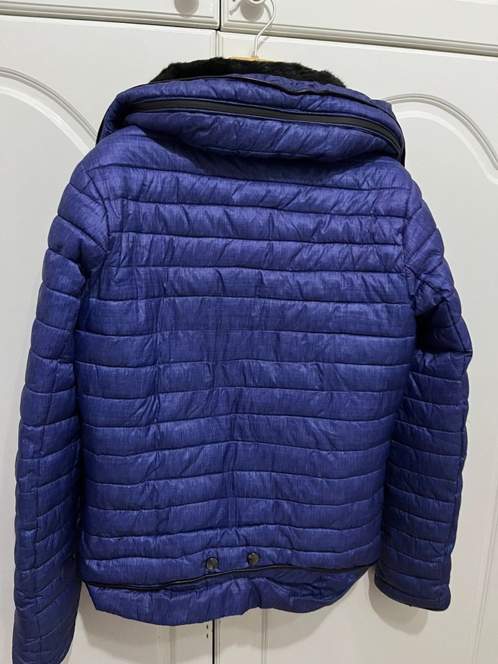 Kürklü Lacivert Kadın Ceket - Görsel 3