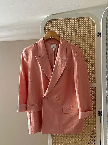 Keten Pembe Blazer