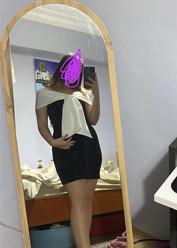 Beyaz Drapeli Straplez Mini Abiye Elbise - Görsel 2